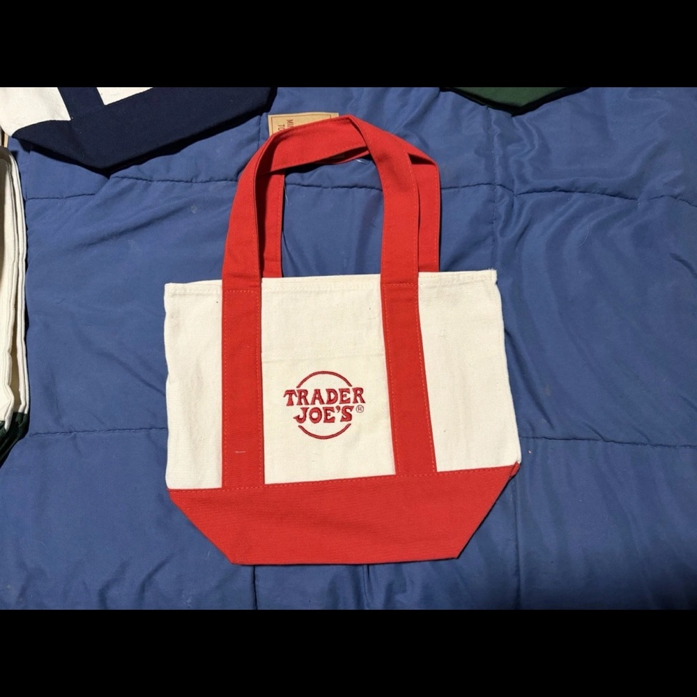 Trader Joe's Red and White Tote Bag